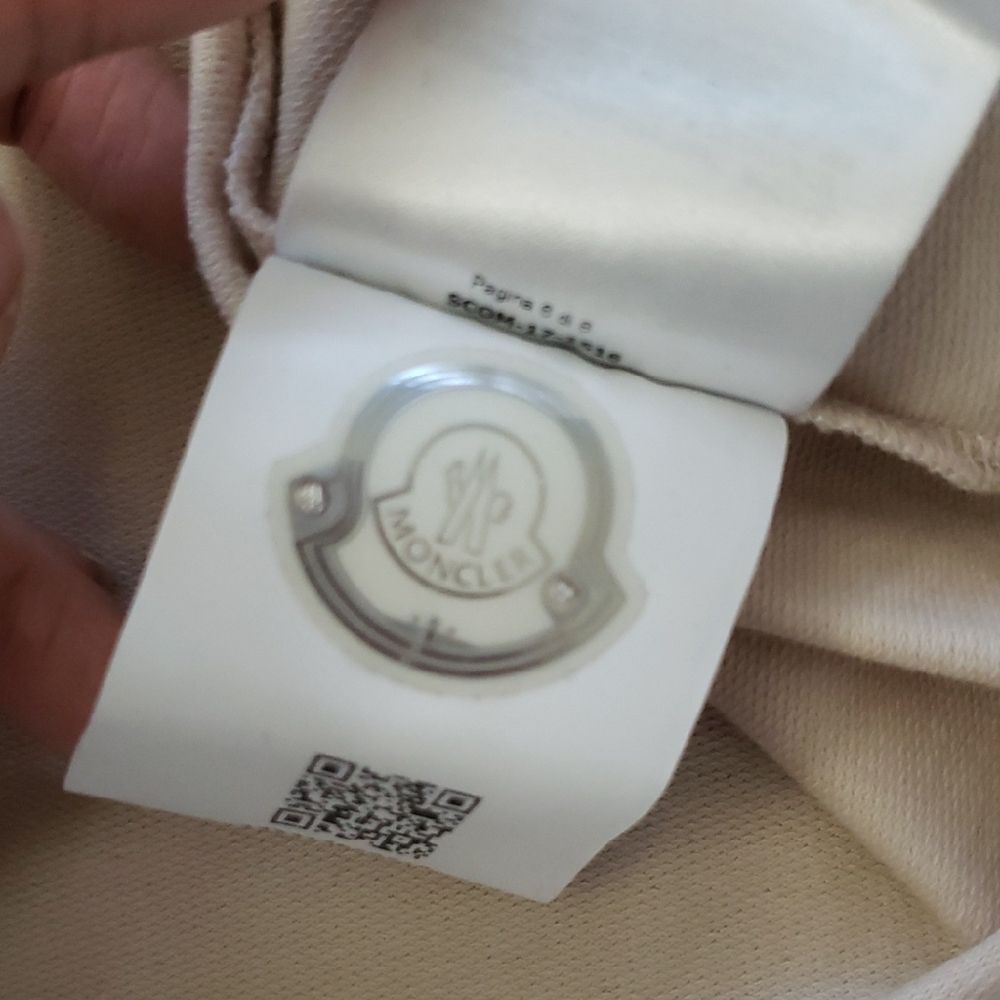 Moncler Twotone Cream Cotton Puff Sleeve Dress Size Medium NEW Retro Y2K Preppy - Picture 7 of 11